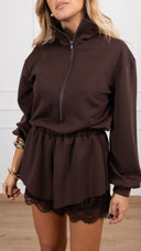 Jumpsuit corta lingerie in neoprene sottile variante moro Haveone