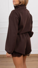 Jumpsuit corta lingerie in neoprene sottile variante moro Haveone