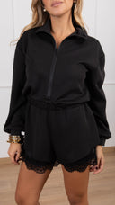 Jumpsuit corta lingerie in neoprene sottile variante nero Haveone