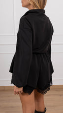 Jumpsuit corta lingerie in neoprene sottile variante nero Haveone