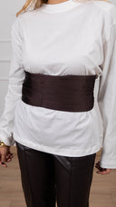 T-shirt con fusciacca in raso variante moro Haveone