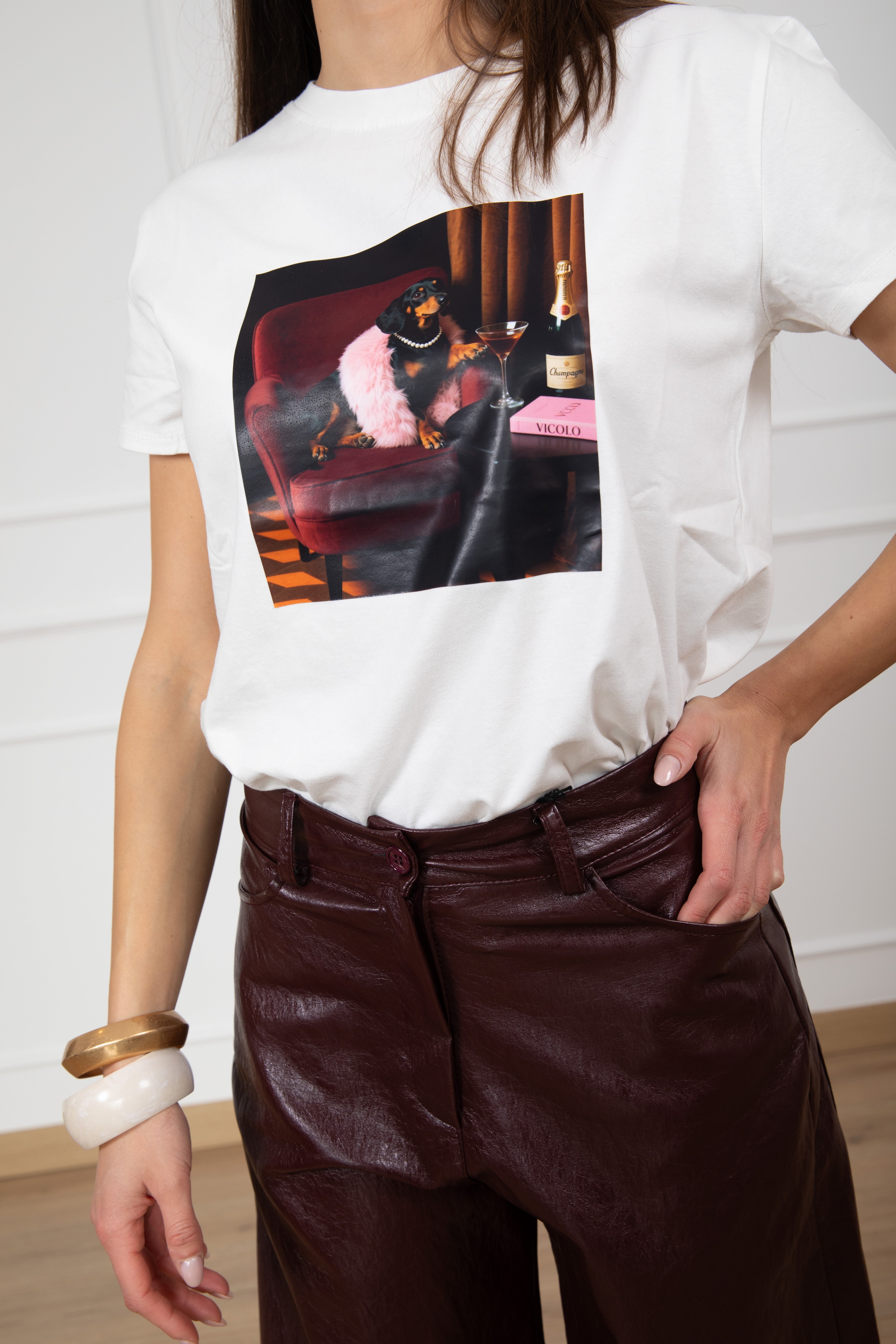 T-shirt bassotto champagne ViCOLO