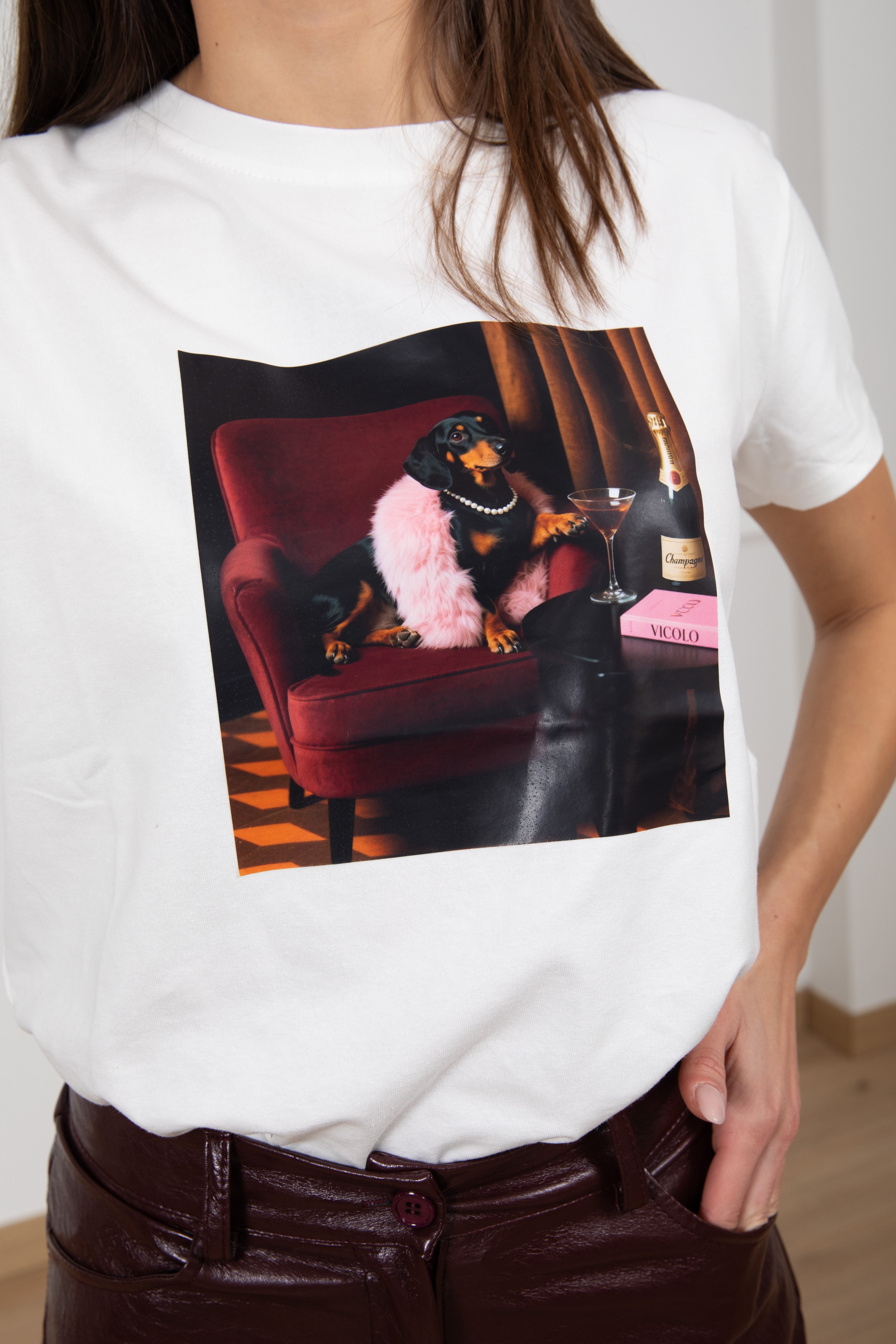 T-shirt bassotto champagne ViCOLO