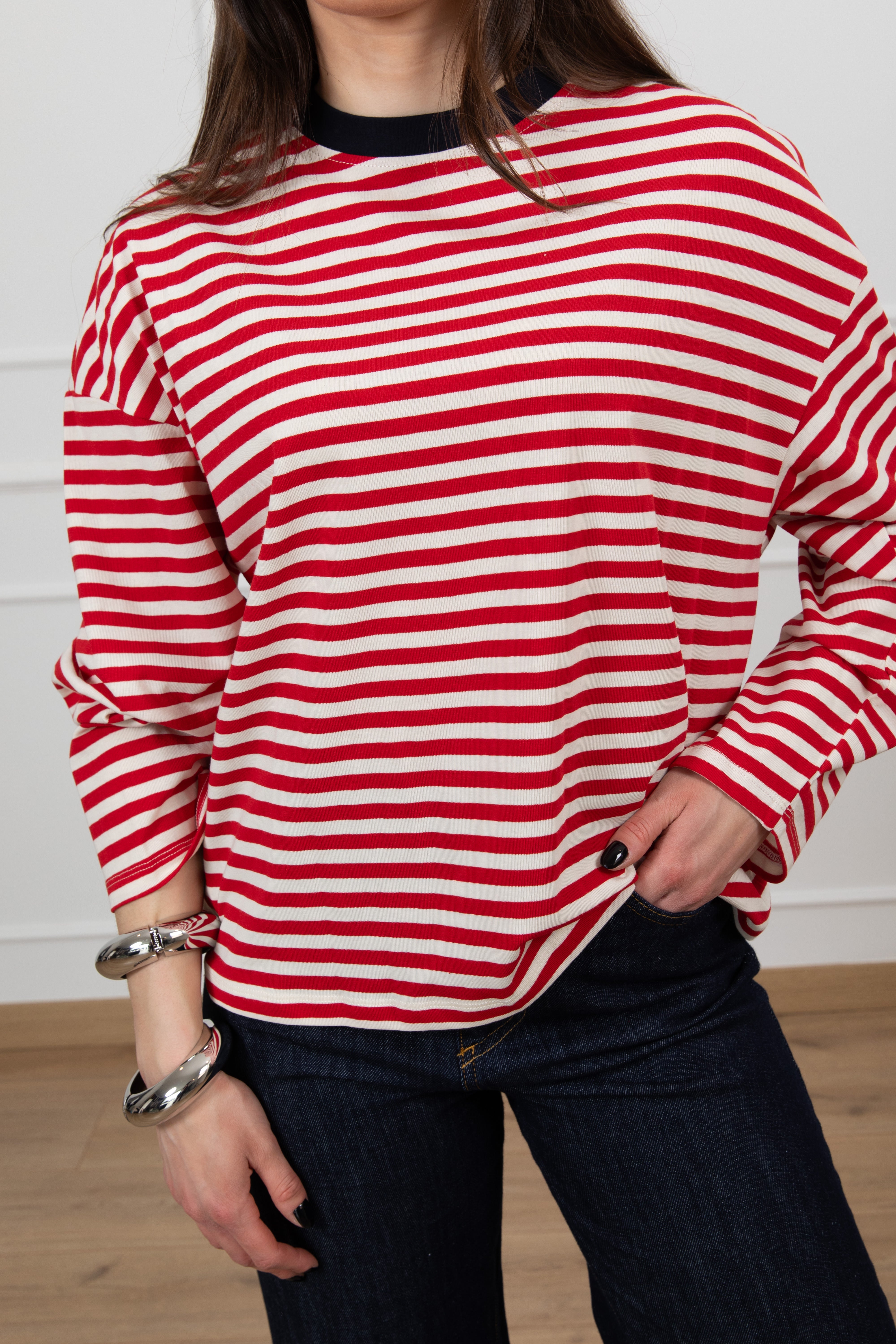 T-shirt manica lunga a righe Tensione IN