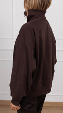 Felpa mezza zip variante moro Haveone
