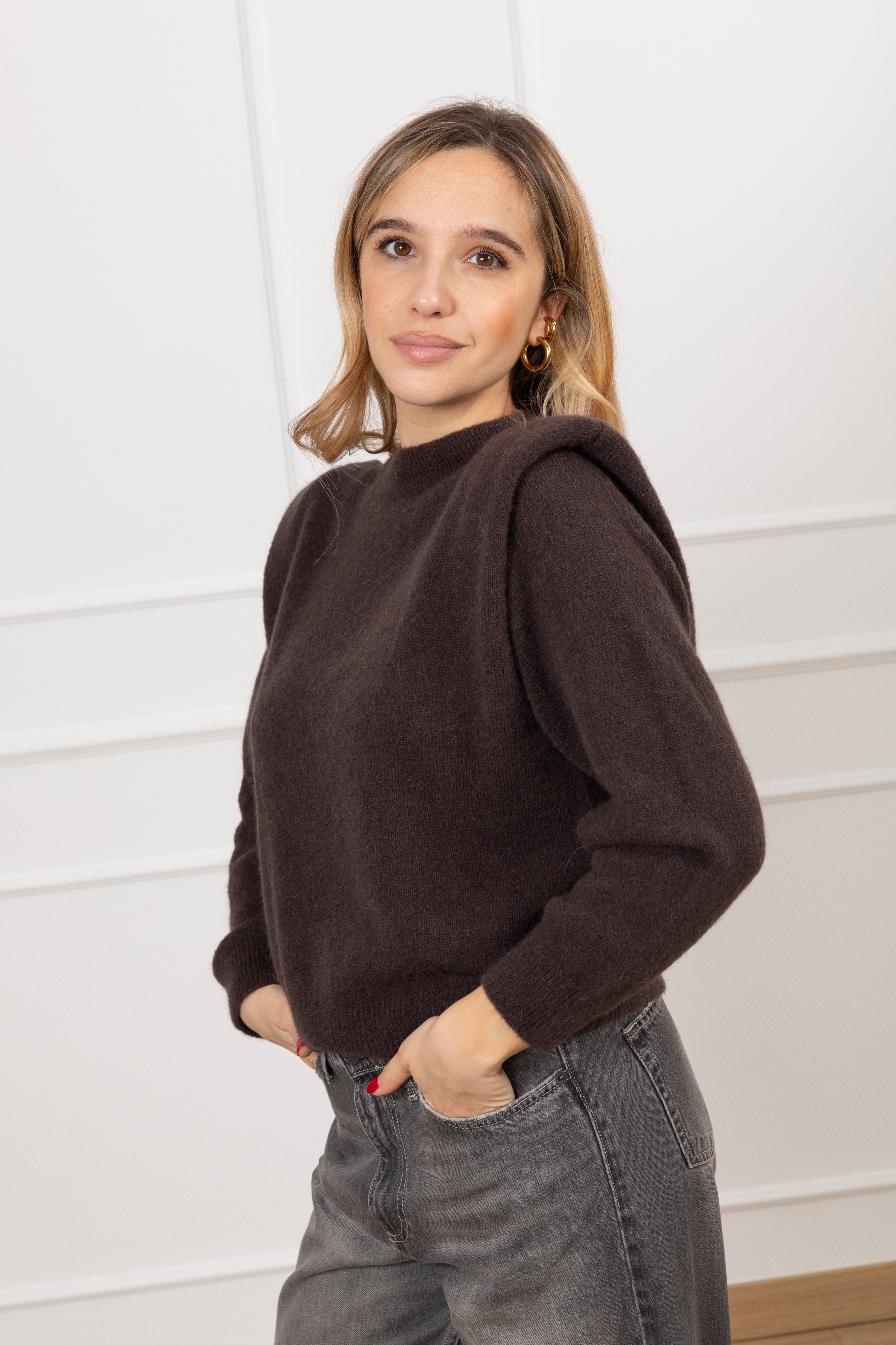 Pull in mohair con spallina imbottita Dixie