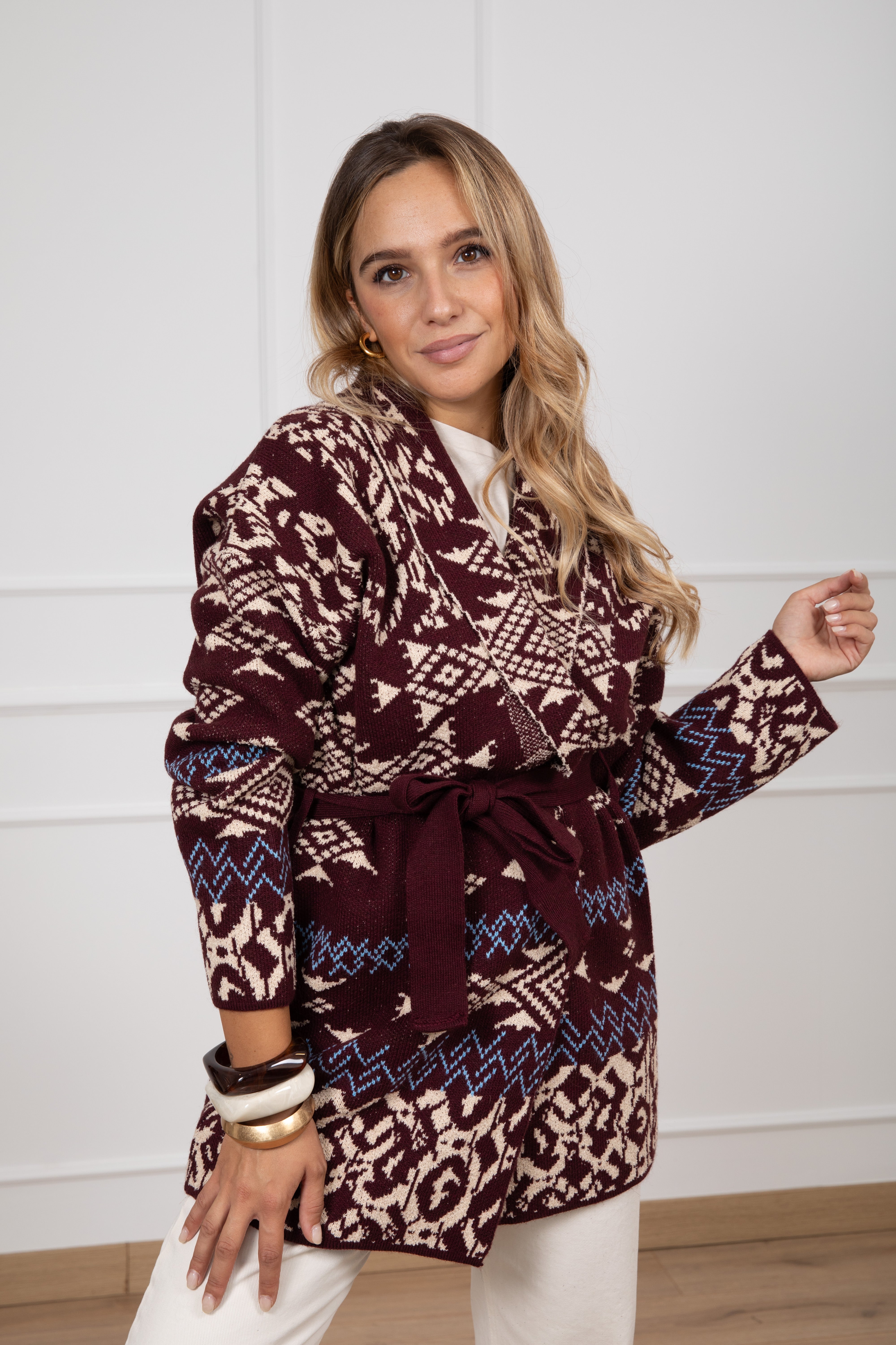 Maxi-cardigan fantasia rombi Tensione IN