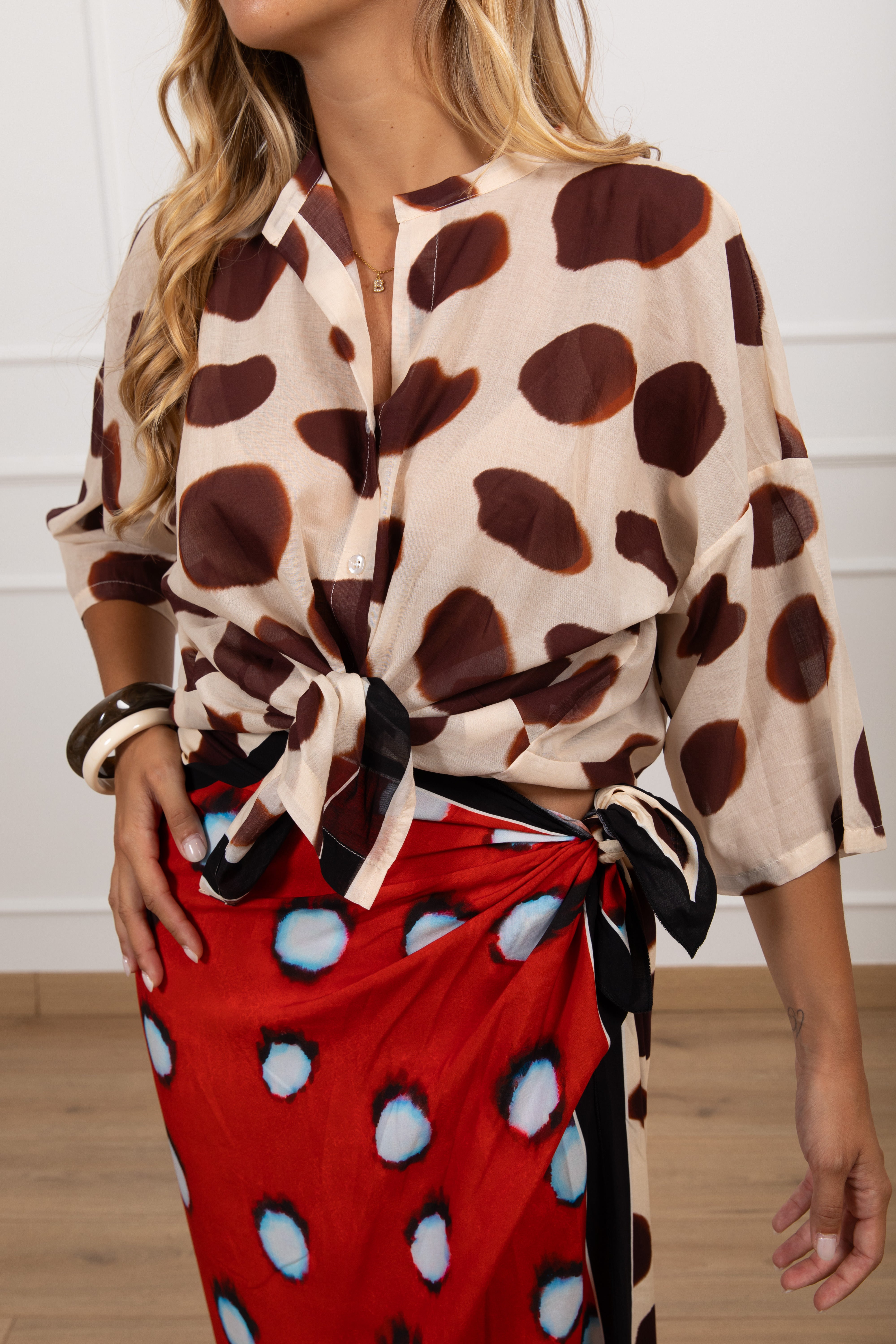 Camicia fantasia bolle bi-color Tensione IN