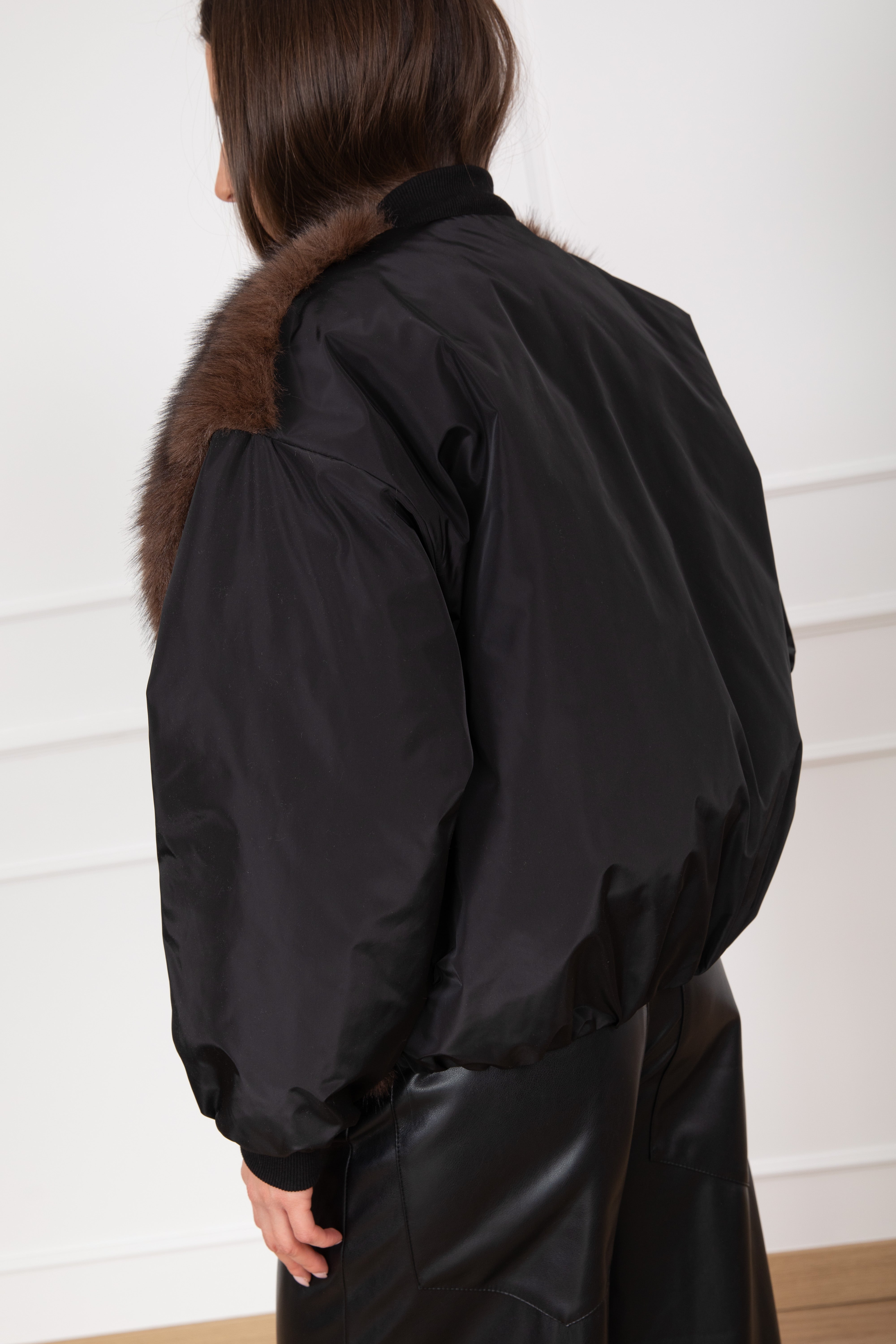 Bomber con inserto gilet in eco-pelliccia Susy Mix