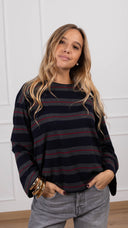 Maglia manica svasata a righe alternate ViCOLO