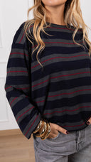Maglia manica svasata a righe alternate ViCOLO