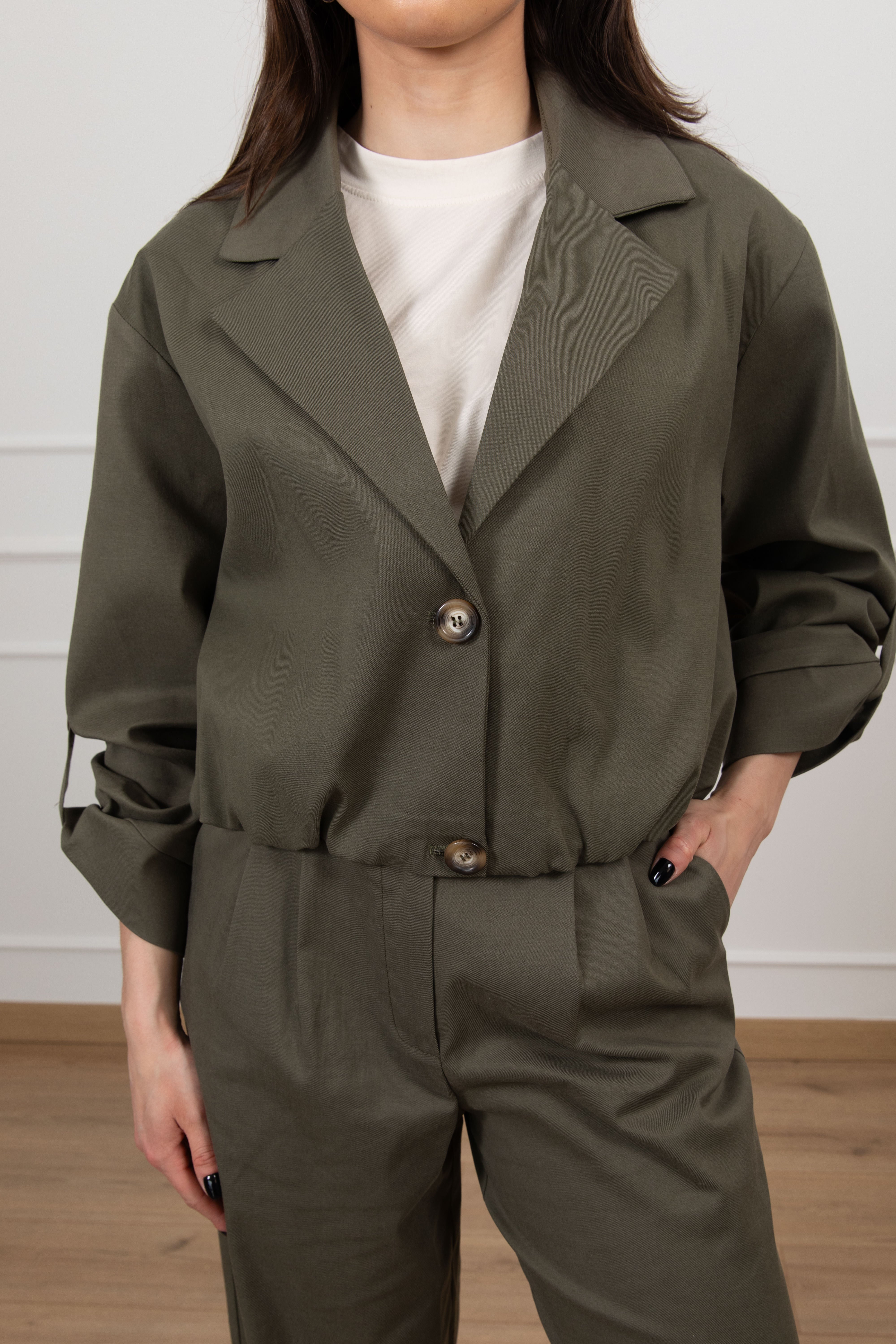 Giacca cropped a palloncino ViCOLO