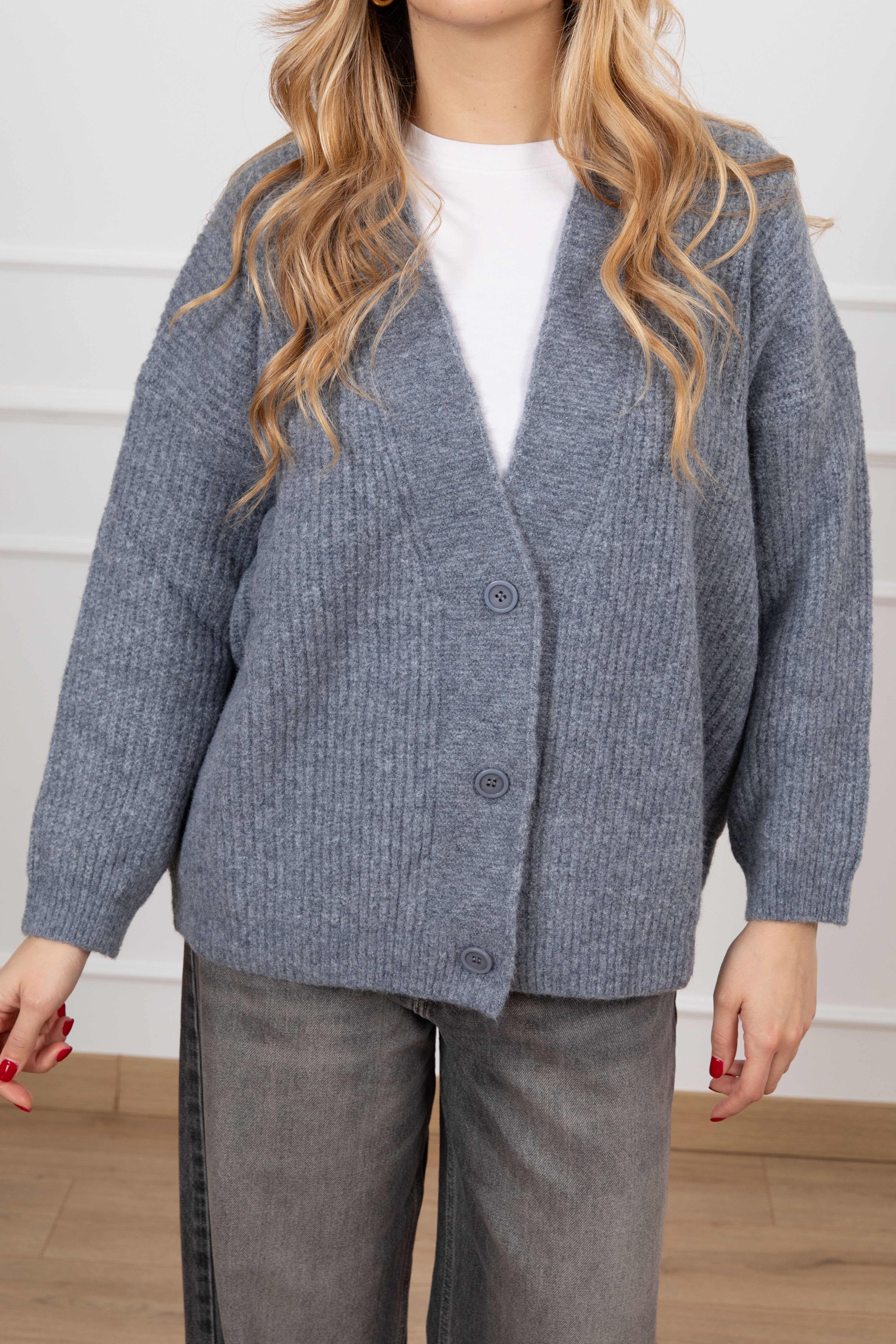 Cardigan over-size in lana Susy Mix