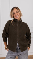 Giacca in maglia con zip variante militare ViCOLO