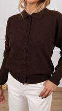 Polo in maglia con bottone coperto variante moro ViCOLO