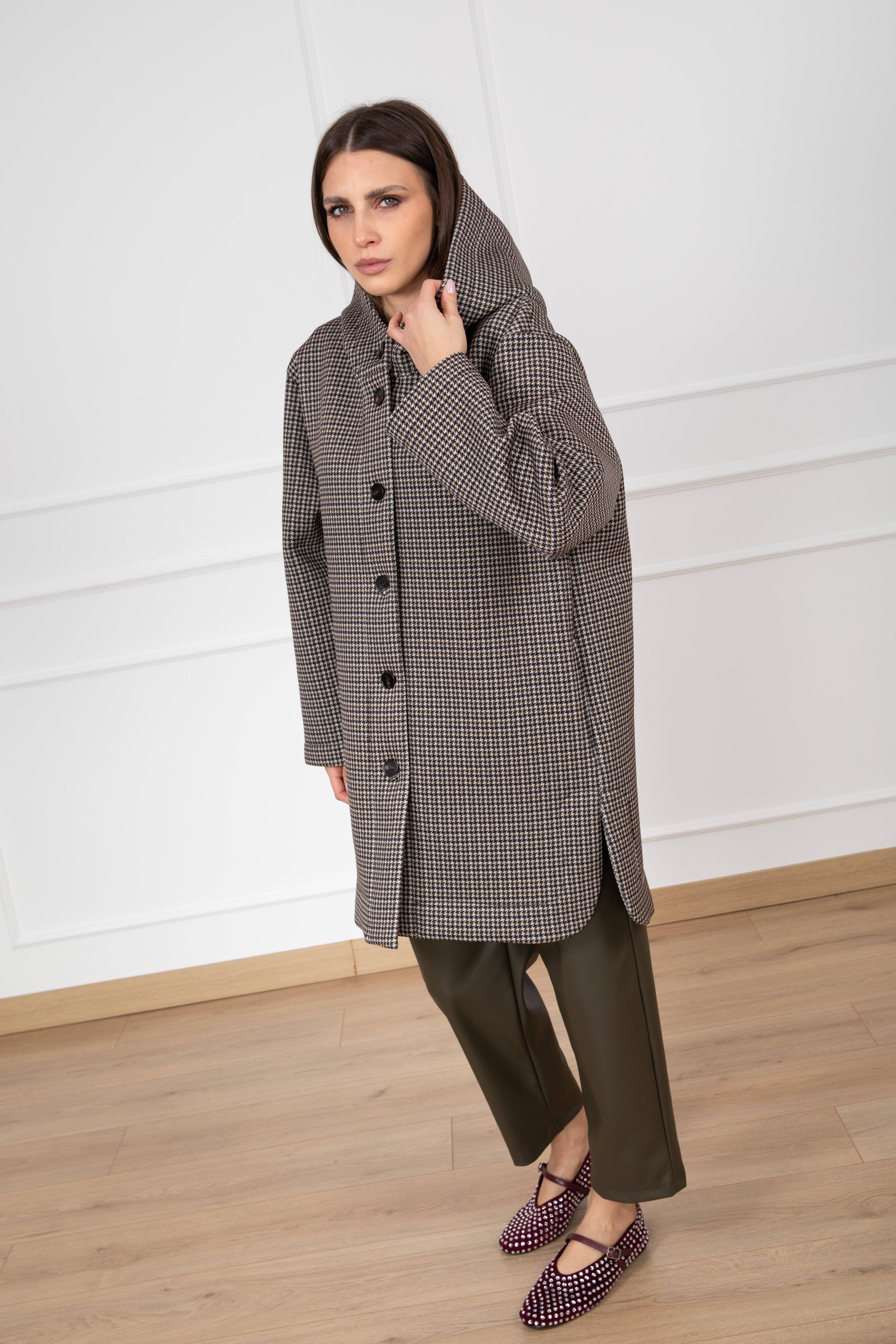 Giacca-cappotto in neo-prene con cappuccio Susy Mix