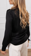 Blusa manica lunga in viscosa variante nero Tensione IN