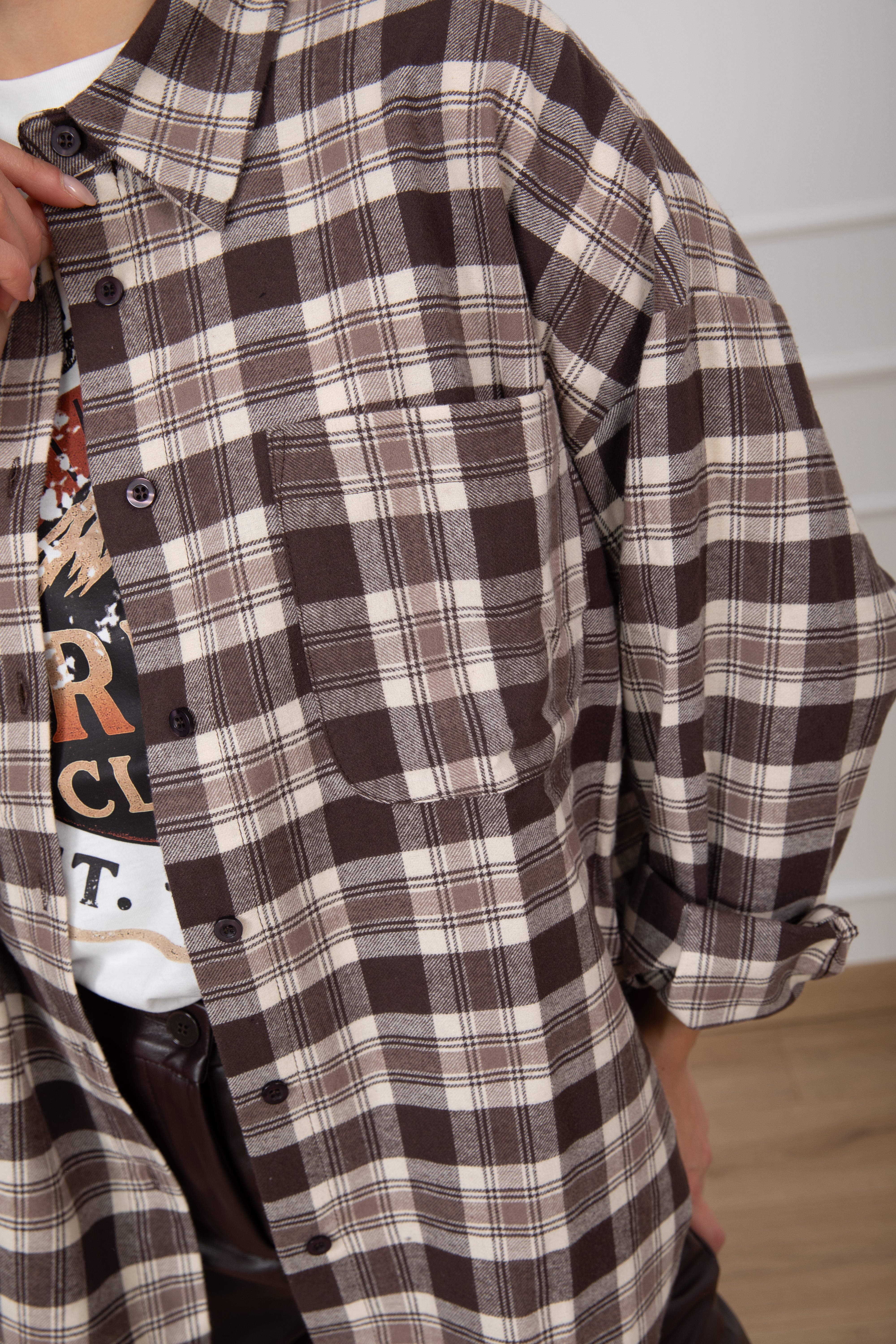 Camicia check over-size in flanella Susy Mix