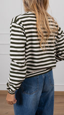 Cardigan scollo a “V” a righe
variante militare Susy Mix