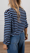 Cardigan scollo a “V” a righe variante moro Susy Mix