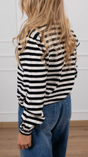 Cardigan scollo a “V” a righe variante nero Susy Mix