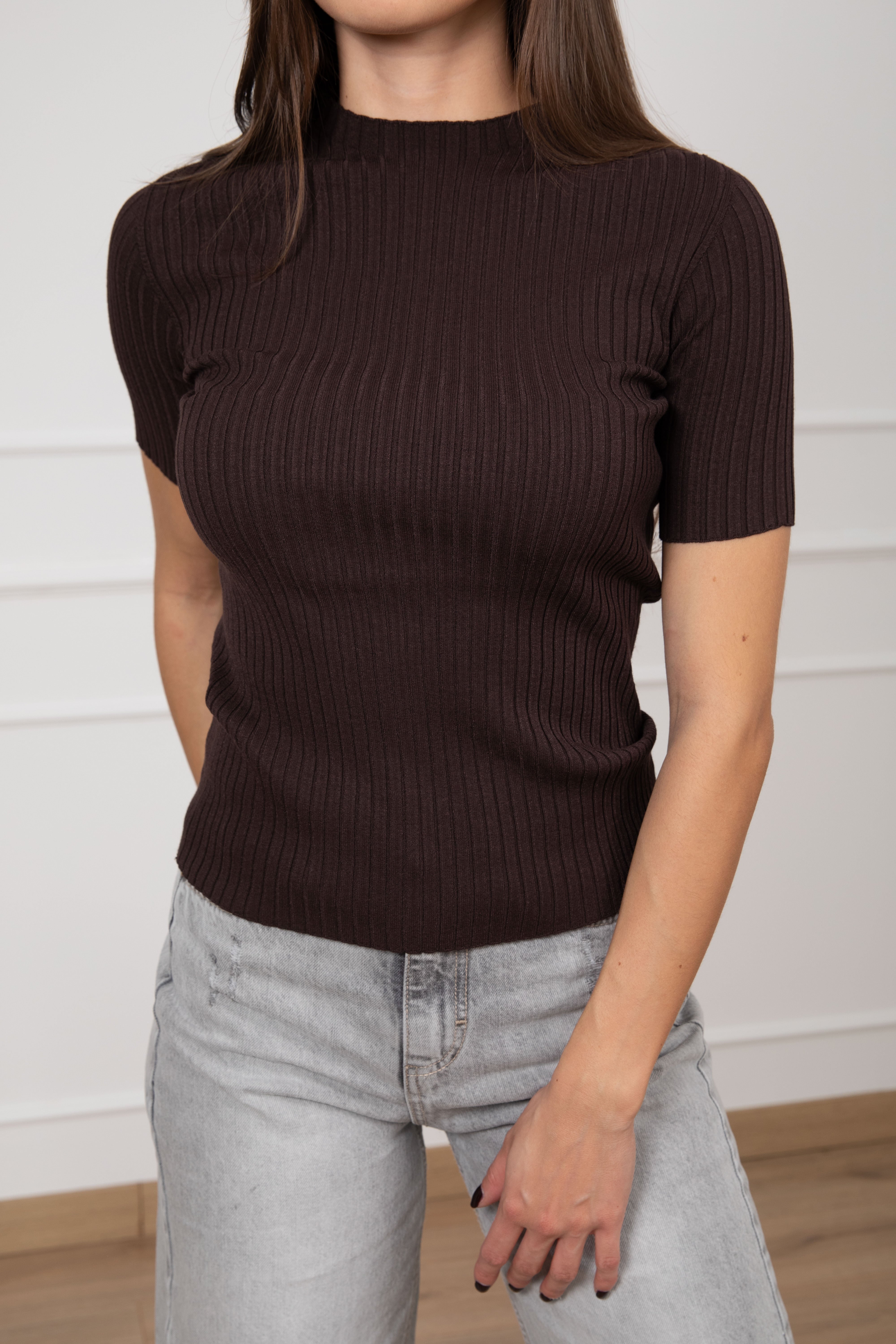 T-shirt in maglia a coste ViCOLO