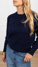 Maglia girocollo con bottoni variante blu Susy Mix