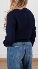 Maglia girocollo con bottoni variante blu Susy Mix