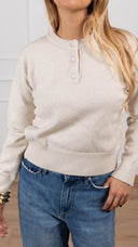 Maglia girocollo con bottoni variante beige Susy Mix