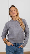 Maglia girocollo con bottoni variante grigio Susy Mix