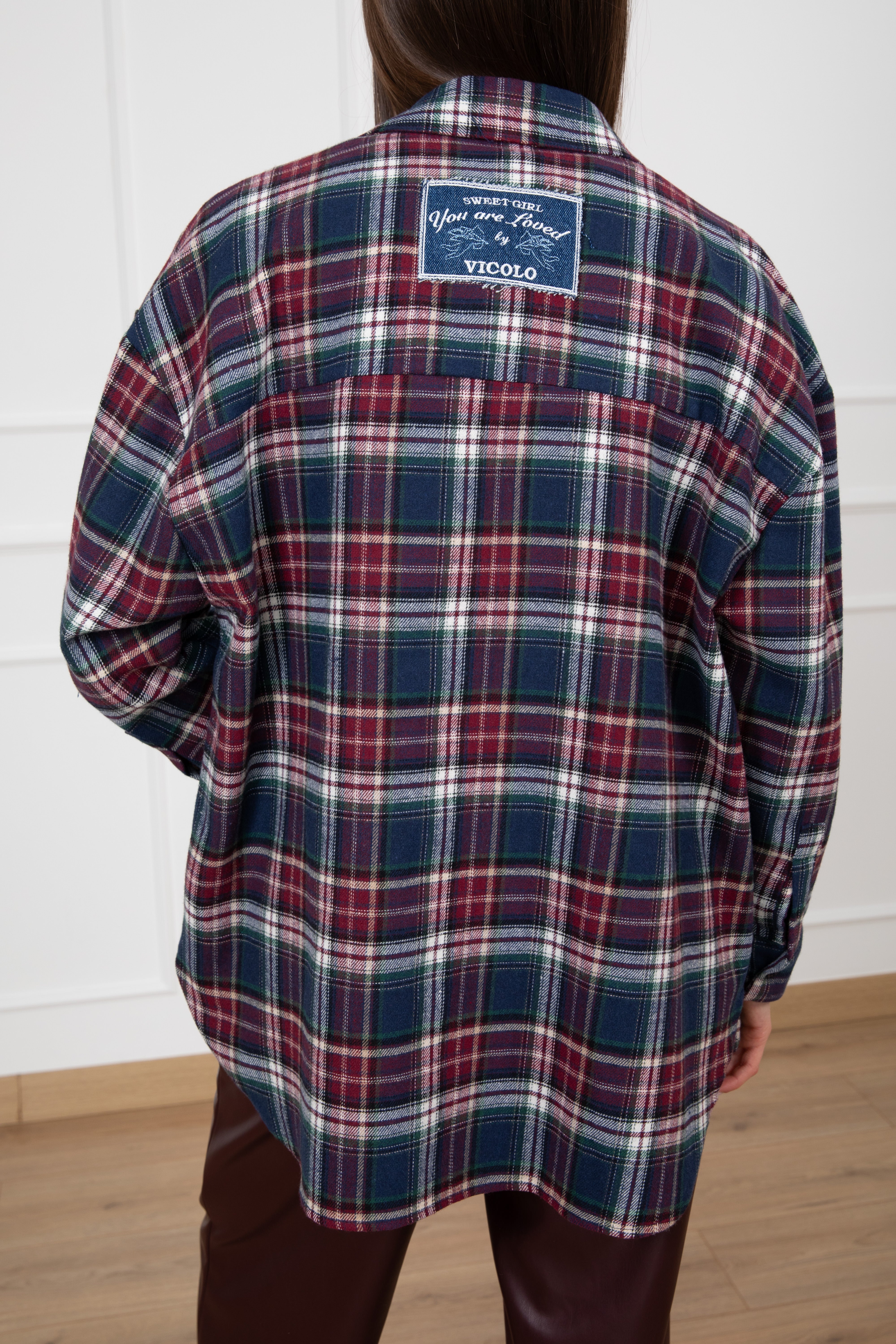Camicia check blu in flanella ViCOLO