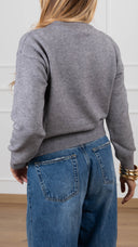 Maglia girocollo con bottoni variante grigio Susy Mix