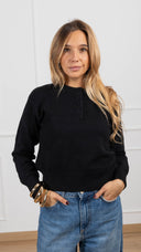 Maglia girocollo con bottoni variante nero Susy Mix