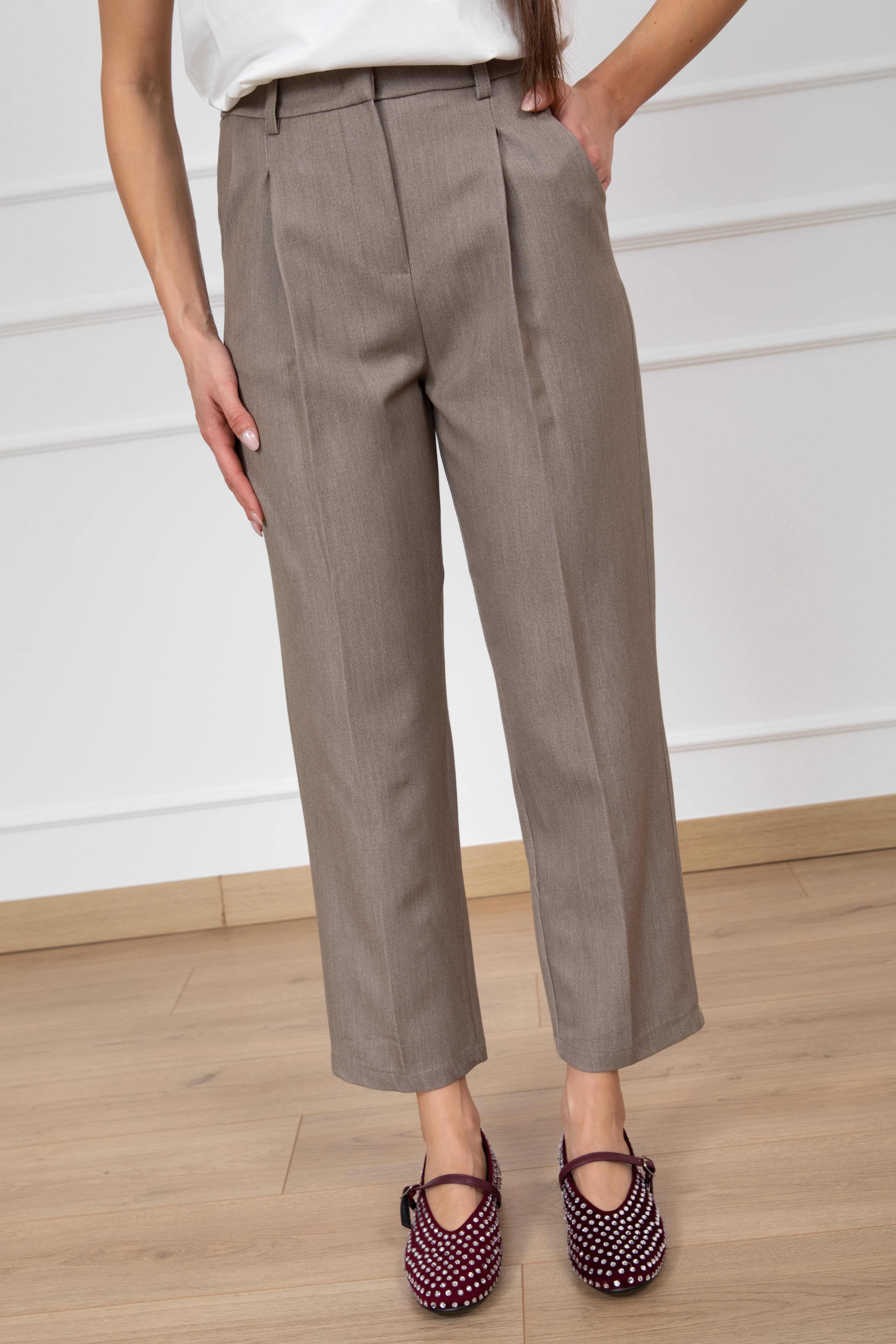 Pantalone carrot-fit tinta unita Susy Mix