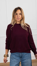 Maglia girocollo in viscosa variante barolo Susy Mix