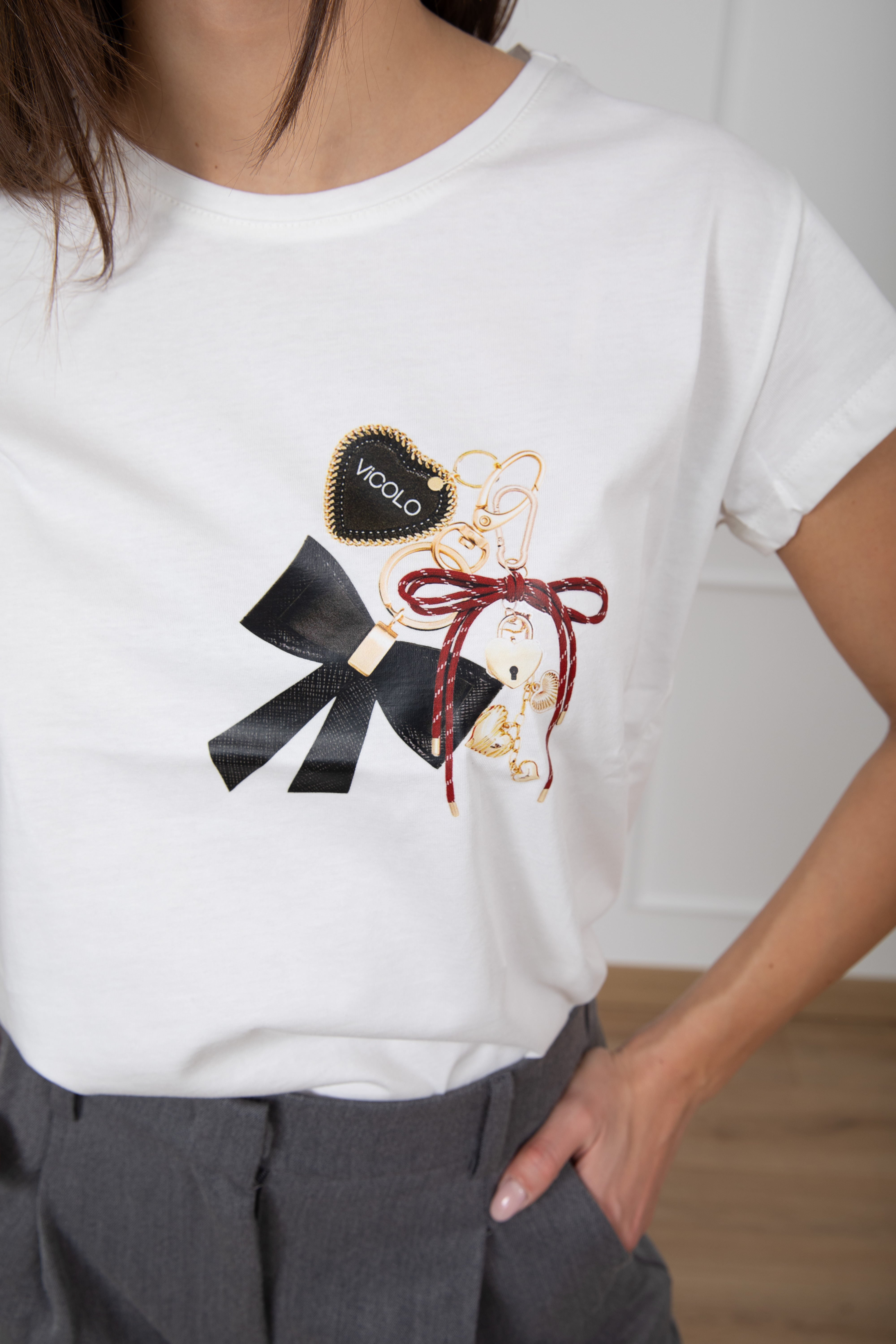 T-shirt charms fiocco ViCOLO