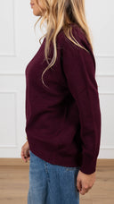Maglia girocollo in viscosa variante barolo Susy Mix