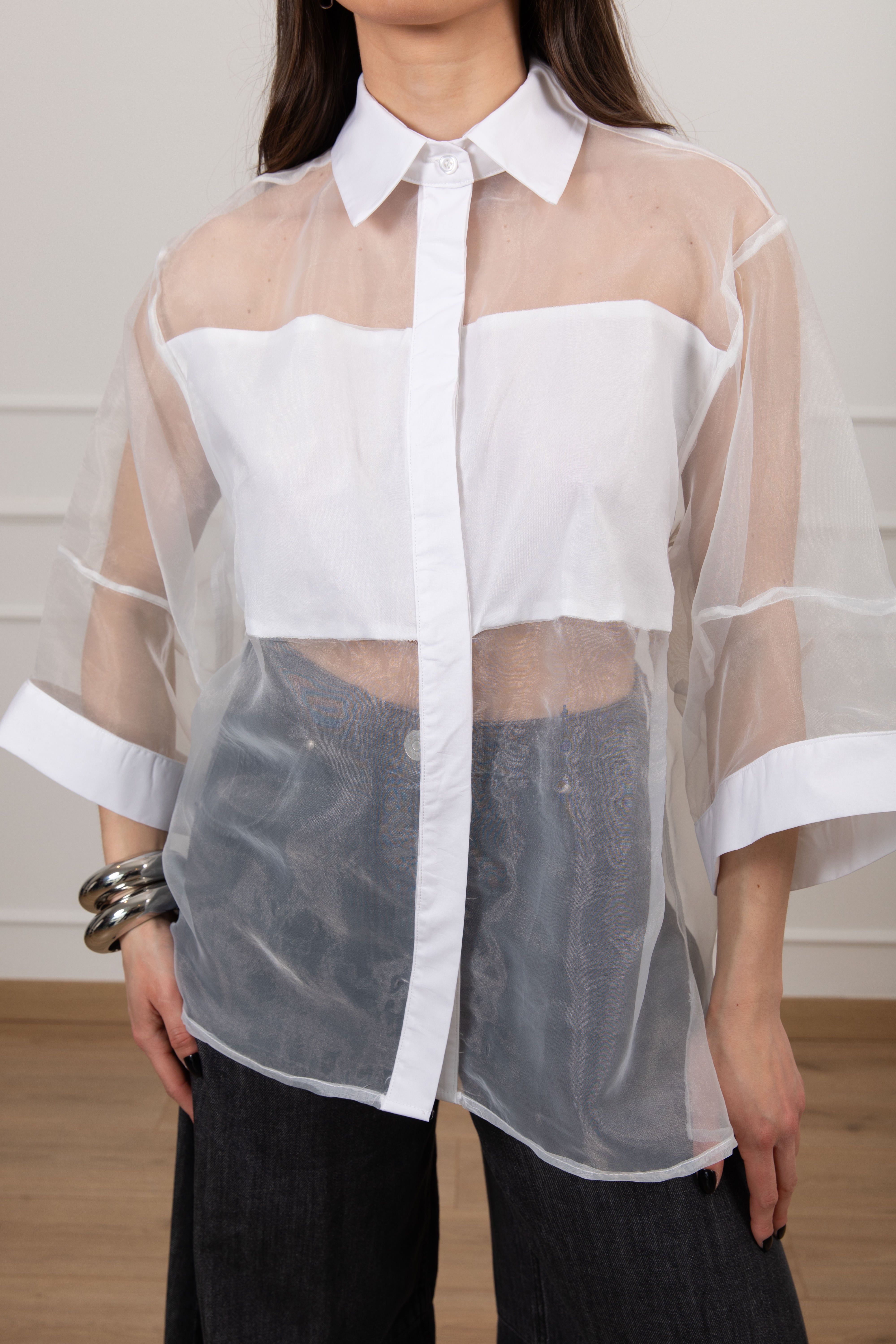 Camicia velata con banda Dixie