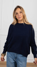 Maglia girocollo in viscosa variante blu Susy Mix
