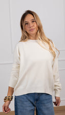 Maglia girocollo in viscosa variante avorio Susy Mix
