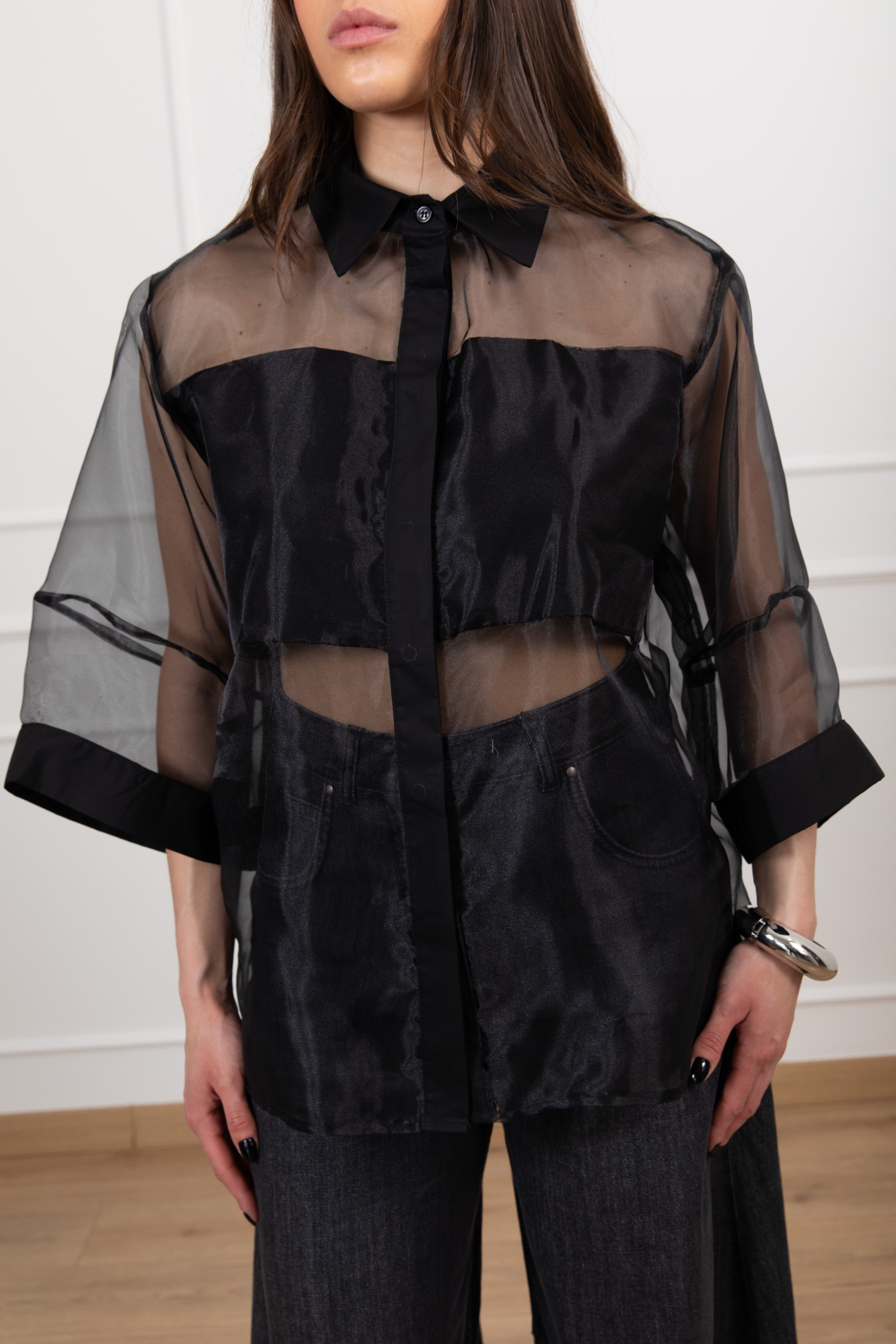 Camicia velata con banda Dixie