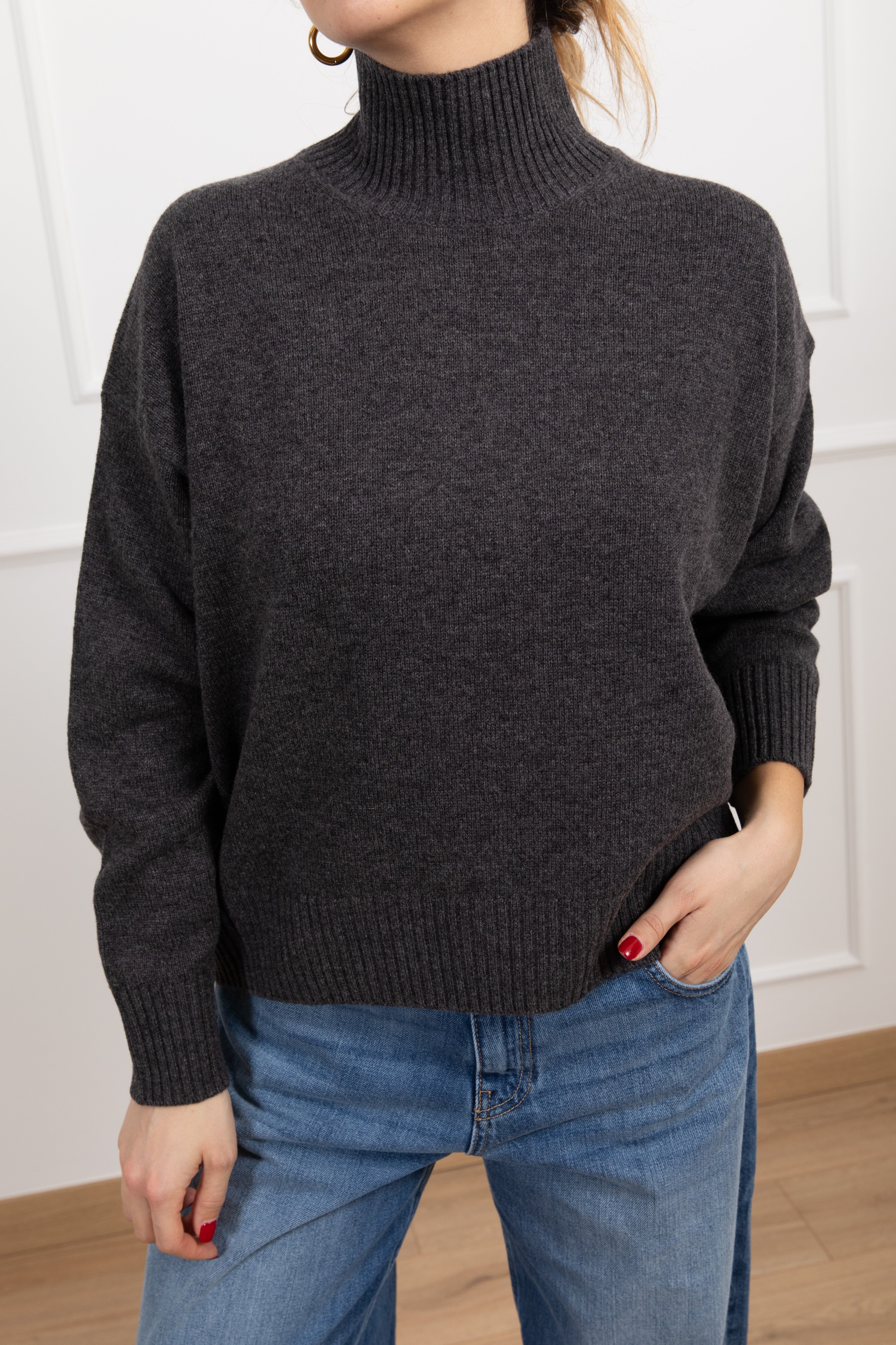 Pull collo a cratere 100% lana Motel