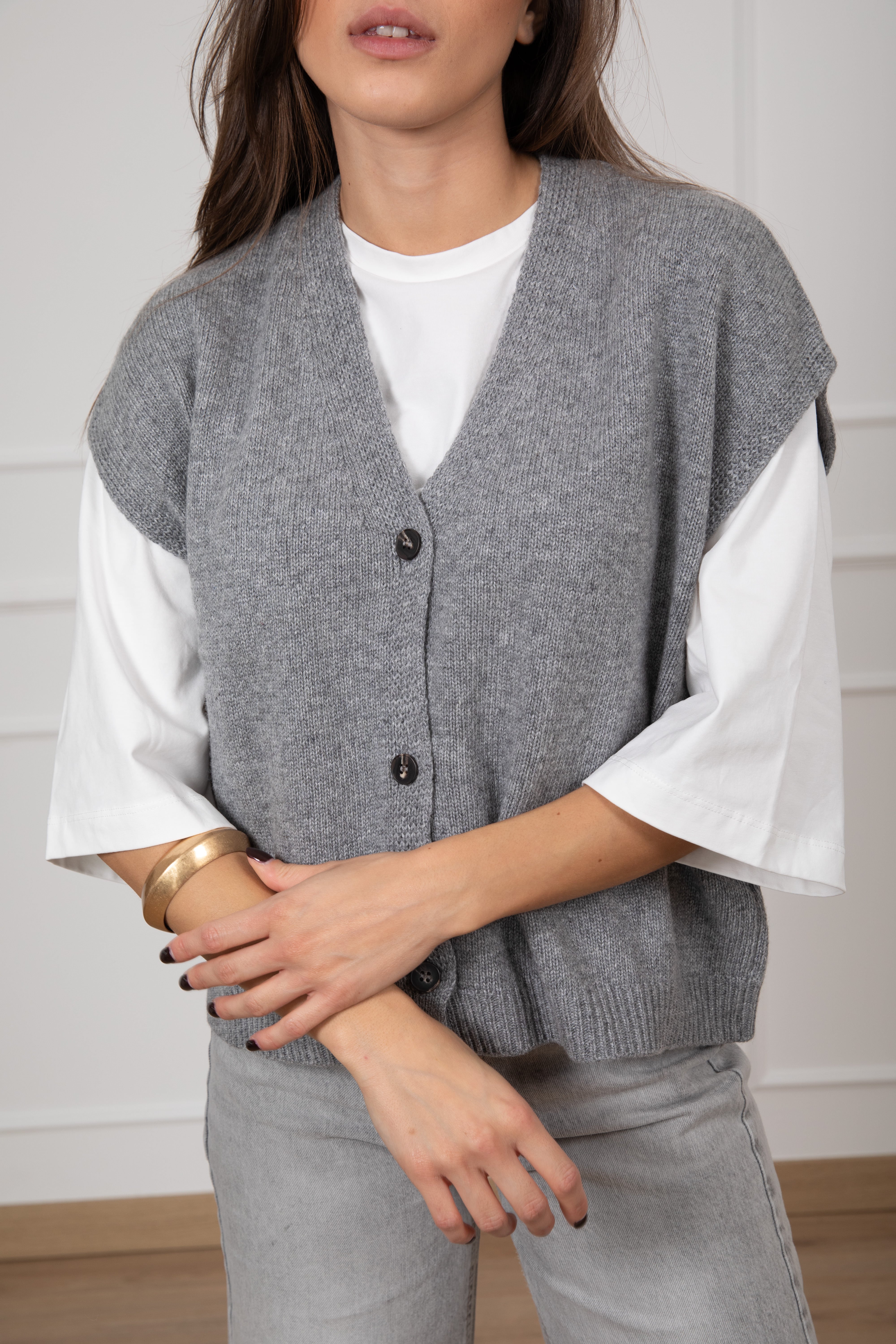 Gilet over-size in maglia Tensione IN