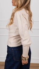 Pull girocollo manica a sbuffo variante latte Susy Mix