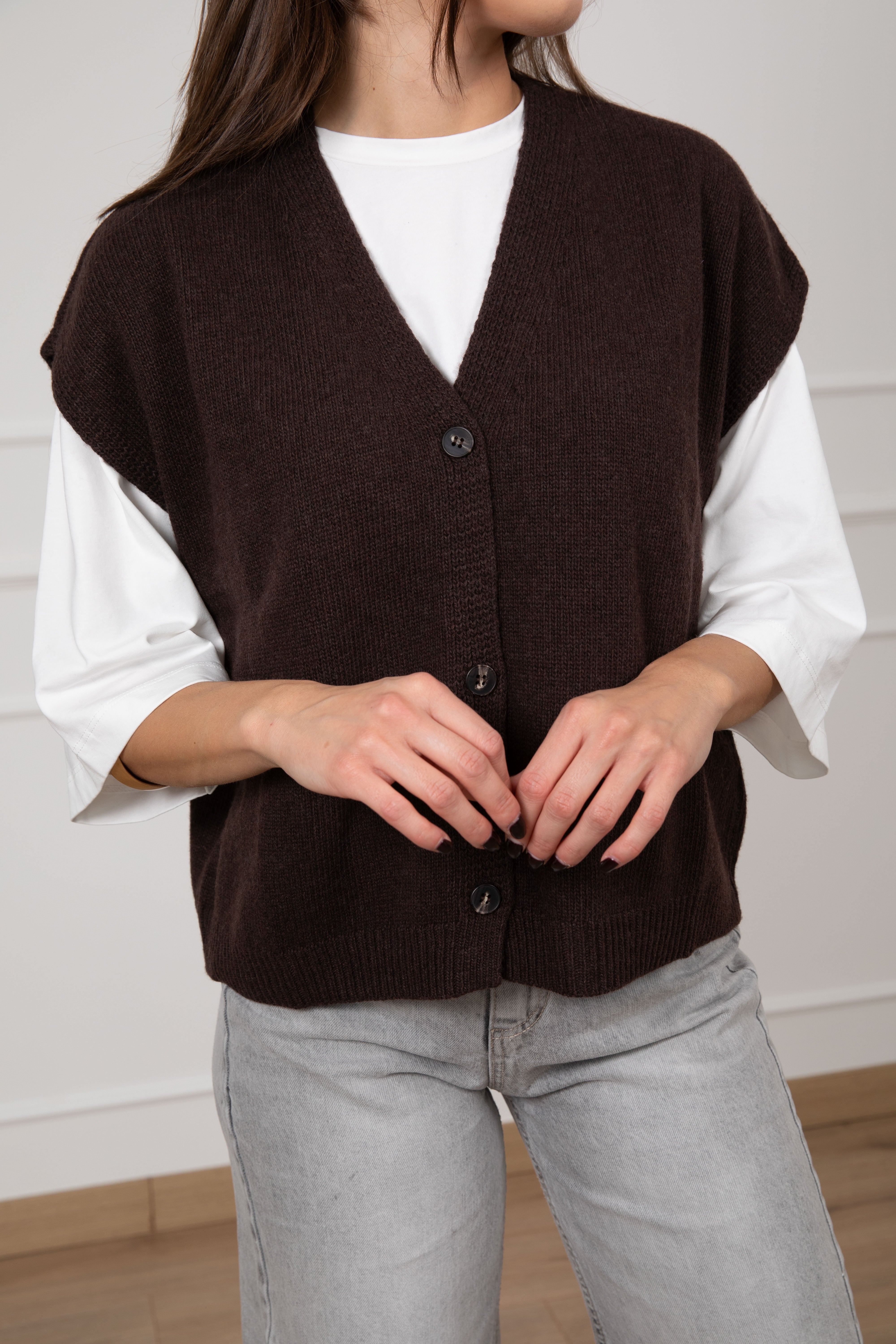 Gilet over-size in maglia Tensione IN