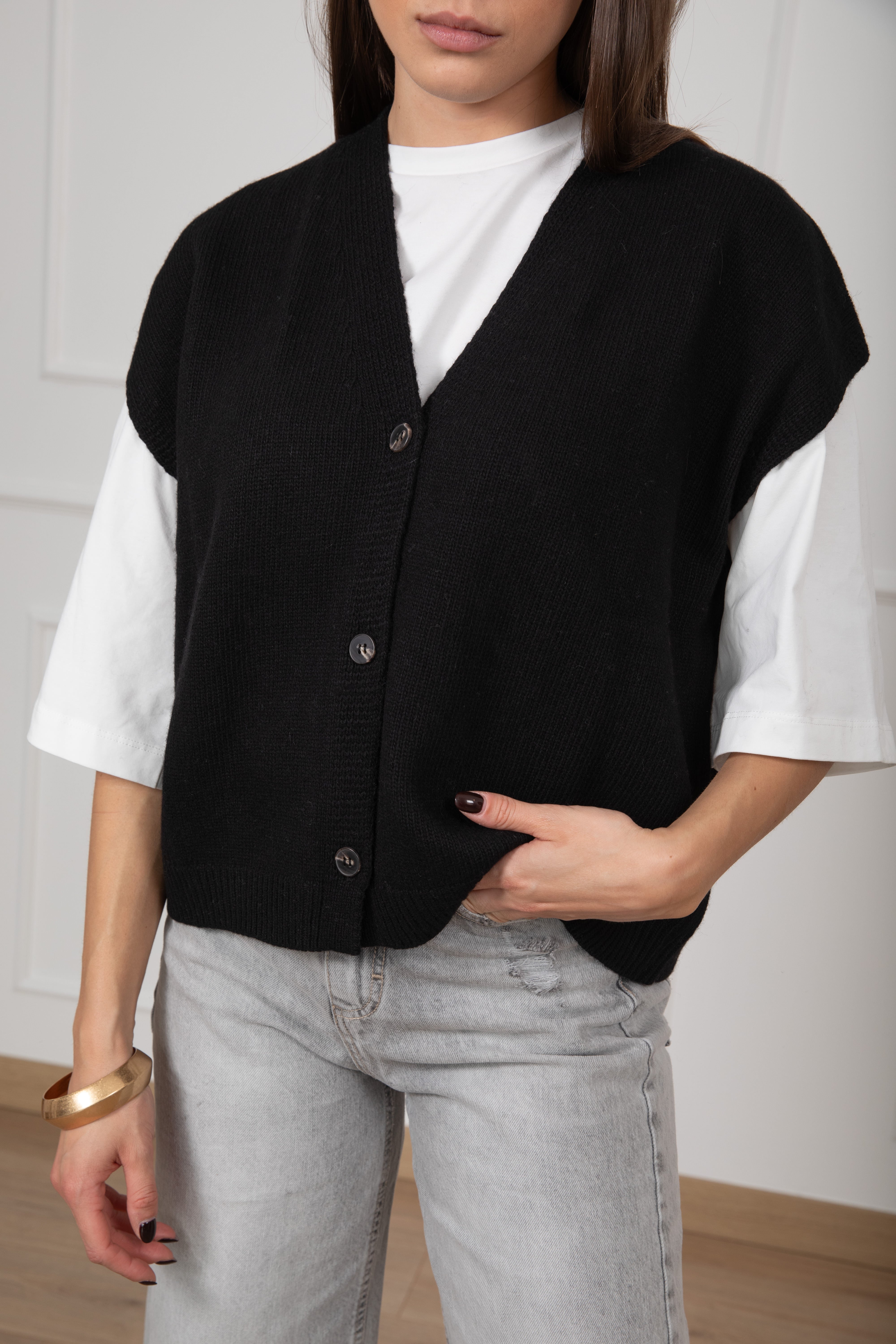 Gilet over-size in maglia Tensione IN