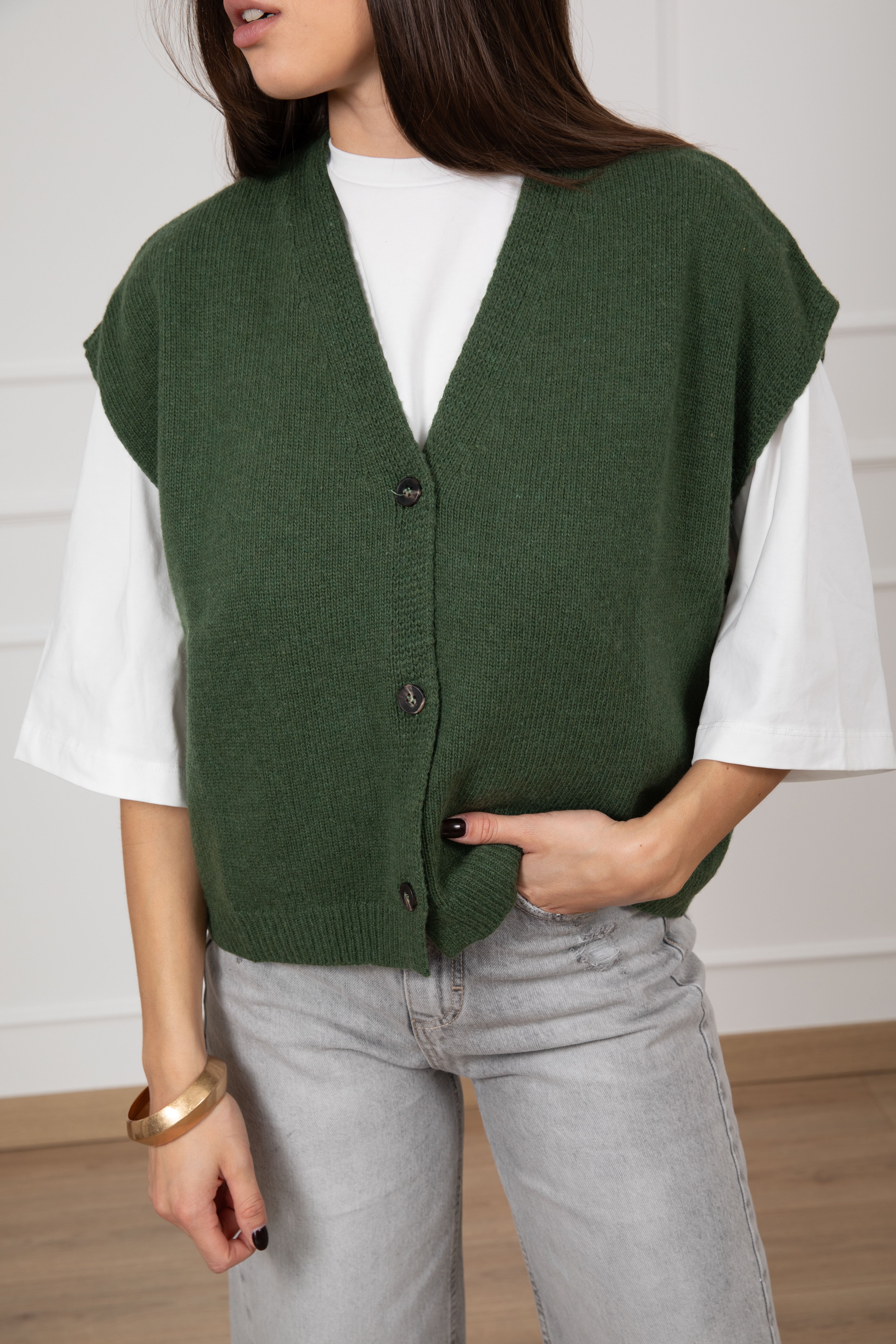 Gilet over-size in maglia Tensione IN