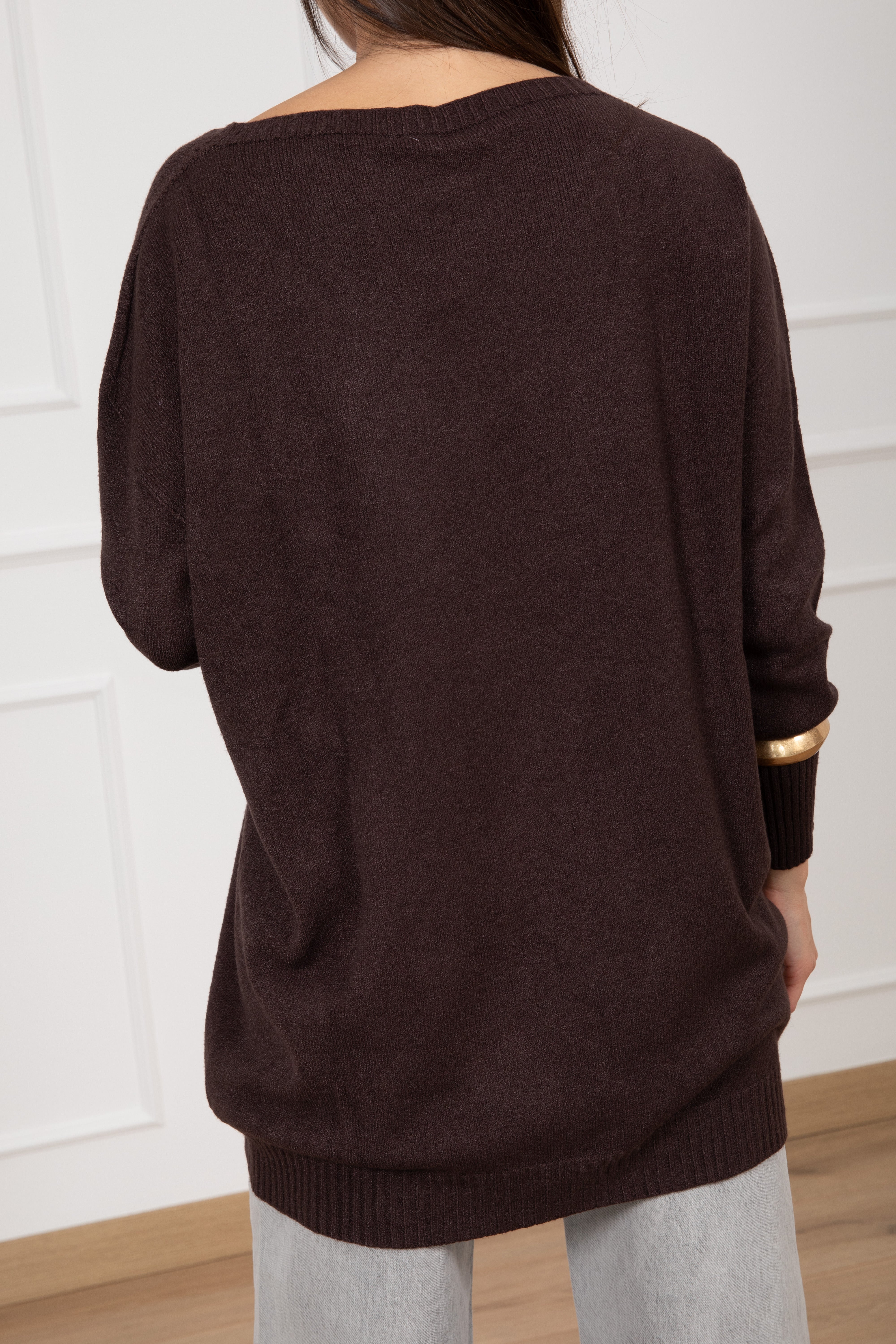 Maxi pull con scollo a barchetta Susy Mix