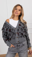 Cardigan maculato variante grigio Susy Mix