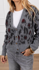 Cardigan maculato variante grigio Susy Mix